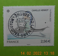 FRANCE 2021   CAMILLE  HENRIOT   TIMBRE  NEUF   CACHET  ROND - Used Stamps
