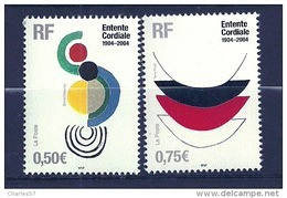France: N° 3657/3658** Centenaire De L'entente Cordiale (sous Faciale) - Unused Stamps