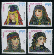 Türkiye 2001 Mi 3256-3259, Turkish Woman Head Covers [NO GUM] - Usati