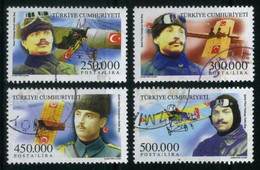 Türkiye 2001 Mi 3262-3265 O, Golden Wings | Deperdussin TT & Bleriot XI | Airplane - Oblitérés