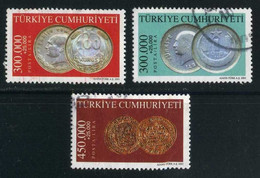 Türkiye 2001 Mi 3285-3287 O, Coins Of Seldjukide, Ottoman And Republic Period - Usati