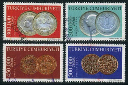 Türkiye 2001 Mi 3285-3288 O, Coins Of Seldjukide, Ottoman And Republic Period - Oblitérés