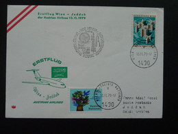 Lettre Premier Vol First Flight Cover Wien --> Saudi Arabia AUA Austrian Airlines 1979 Ref 103647 - Cartas & Documentos