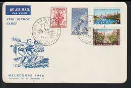 Australia Card 1956 Melbourne Olympic Games W/4 Local Stamp Labels (TS8-23) - Summer 1956: Melbourne
