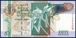 SEYCHELLES 50 RUPEES P-39a ORCHID ANGEL FISH TUNA BIRD CLOCK TOWER 2005 UNC - Seychelles