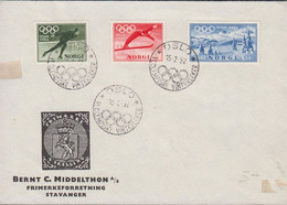 1952. NORGE. OLYMPICS OSLO 1952 Complete Set With 3 Stamps Cancelled OSLO VI. OLYMPISKE V... (Michel 372-374) - JF428288 - Lettres & Documents