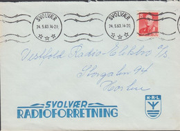 1963. NORGE. 50 ØRE Olav On Advertisement Cover (SVOLVÆR RADIOFORRETNING) To Horten Cancelled... (Michel 474) - JF428306 - Covers & Documents