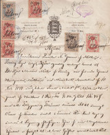 1898. DANMARK. SKØDE (complete) Med 10 + 3 Ex 3 KRONER + 20 + 5 ØRE STEMPELMÆRKE (defects, Fold) Cancelled... - JF516933 - Fiscaux