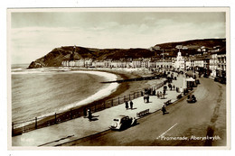 Ref 1523 -  Real Photo Postcard - Aberystwyth Promenade - Cardiganshire Wales - Cardiganshire