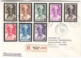 Belgique - Lettre Recom De 1935 - Oblit Bruxelles - Reine Astrid - Valeur 24 € ( 20 + 4 ) - Storia Postale