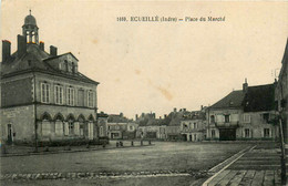 Ecueillé * La Place Du Marché * Poste Ptt * Pharmacie - Other & Unclassified