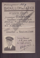 Attestation D'identité " Bataillon De L'air 101 " Toulouse-Francazal, 1940 - Ohne Zuordnung