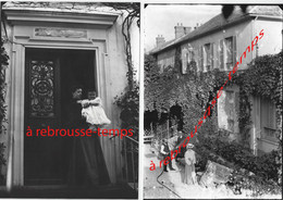 En 1880-Saint Pierre Les Nemours- Villa La Chaumette-2 Photos-retirage Contemporain De Plaques De Verre - Lieux