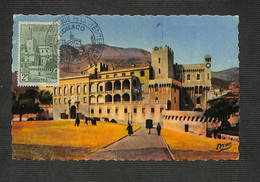 MONACO - Carte MAXIMUM 1954 - MONACO - Le Palais Du Prince - Cartoline Maximum