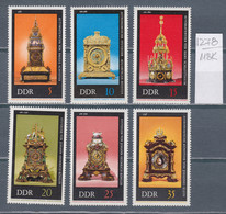 118K1278 / Germany DDR 1975 Michel Nr. 2055-2060 MNH (**) Old Clocks Alte Uhren , Deutschland Allemagne Germania - Horlogerie