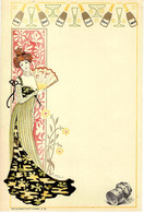 SUPERBE !! CIRCA 1900 ART NOUVEAU CHAMPAGNE DOYEN REIMS GRAND FORMAT LUCIEN METIVET ILLUSTRATEUR - Menus