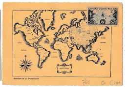 Carte Maximun N°741.D.Ed Chariol Gd Ft Hor Sépia.1.Obl Sp Ill Paris 19 10 1945 France D'Outremer - 1940-1949