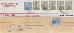 1977 - PAKISTAN - ENVELOPPE GF RECOMMANDEE De SAILKOT => OAKLAND CALIFORNIA (USA) - Pakistán