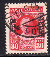 CITTÀ DEL VATICANO VATIKAN VATICAN CITY 1931 PACCHI POSTALI PARCEL POST CONCILIAZIONE SOPRASTAMPATO CENT. 80c USATO USED - Pacchi Postali