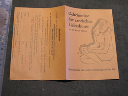 GEHEIMNISSE DER EROTISCHEN LIEBESKUNST VON Dr.WERNER AHLBECK - CIRCA ANNEES 50- DEPLIANT PUBLICITAIRE - Photographie