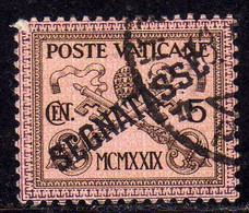 CITTÀ DEL VATICANO VATIKAN VATICAN CITY 1931 SEGNATASSE TAXES DUE TASSE CONCILIAZIONE SOPRASTAMPATO CENT. 5 USATO USED - Segnatasse