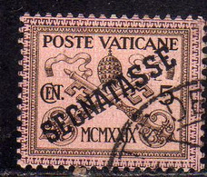 CITTÀ DEL VATICANO VATIKAN VATICAN CITY 1931 SEGNATASSE TAXES DUE TASSE CONCILIAZIONE SOPRASTAMPATO CENT. 5 USATO USED - Postage Due