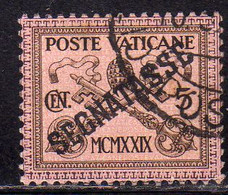 CITTÀ DEL VATICANO VATIKAN VATICAN CITY 1931 SEGNATASSE TAXES DUE TASSE CONCILIAZIONE SOPRASTAMPATO CENT. 5 USATO USED - Portomarken