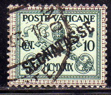 CITTÀ DEL VATICANO VATIKAN VATICAN CITY 1931 SEGNATASSE TAXES DUE TASSE CONCILIAZIONE SOPRASTAMPATO CENT. 10c USATO USED - Taxes