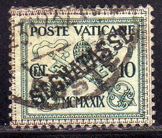 CITTÀ DEL VATICANO VATIKAN VATICAN CITY 1931 SEGNATASSE TAXES DUE TASSE CONCILIAZIONE SOPRASTAMPATO CENT. 10c USATO USED - Taxes