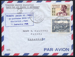 Congo 1960 First Flight Cover Brazzaville To France (**) - Collections