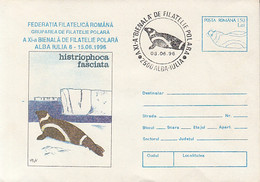 NORTH POLE, ARCTIC WILDLIFE, RIBBON SEAL, COVER STATIONERY, ENTIER POSTAL, 1996, ROMANIA - Arctic Tierwelt