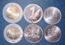 Georgia 2006 50 Tetri 1 & 2 Lari Coins UNC Km 89-90-91 - Georgia