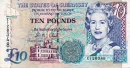 Guernsey 10 Pounds ND 1995 VF P-57b "free Shipping Via Registered Air Mail" - Guernsey