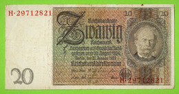 ALLEMAGNE / 20 MARK / 22- 01 - 1929  : Serie  Z / N° H 29712824 : Ros. 174 - 20 Mark