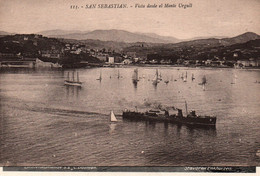 San Sebastian (Guipuzcoa) Vista Desde El Monte Urgull, Bateaux - Carte N° 113 Non Circulée - Guipúzcoa (San Sebastián)