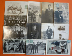 LOT 12 OLD POSTCARDS - MARINES - Uniformes