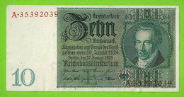 ALLEMAGNE / 10 MARK / 22- 01 - 1929  : Serie  E / N° A 35392039 : Ros. 173  / ETAT NEUF - 10 Mark