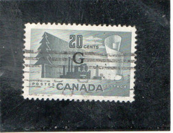 CANADA    1953  Service  Y.T. N° 31  Oblitéré  Surchargé G - Sobrecargados