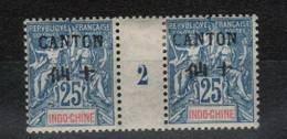 Canton -Indochine _1 Millésimes 25c (1902 ) _ N°20 - Neufs