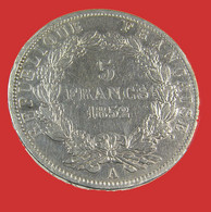 Napoléon III -  5 Franc - Argent - 1852 -  TTB - Tête Large - - 5 Francs