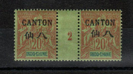 Canton -Indochine _ 1  Millésimes 20c (1902 ) _ N°23 - Neufs