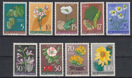 Yugoslavia Republic 1955 Flowers Mi#765-773 Mint Hinged - Unused Stamps