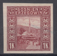 Austria Occupation Of Bosnia 1906 Pictorials Mi#42 U, Imperforated, With Gum Mint Hinged - Unused Stamps