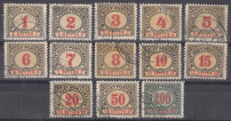 Austria Feldpost Occupation Of Bosnia 1904 Porto Mi#1-13 Perforation 12 1/2 Used Complete Set - Used Stamps