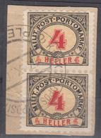 Austria Occupation Of Bosnia Porto 1904 Mi#4 Rare Combined Perforation, Pair Used On Piece - Ongebruikt