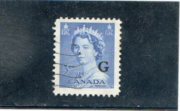 CANADA    1953  Service  Y.T. N° 33 à 37  Incomplet  Oblitéré  37  Surchargé G - Overprinted