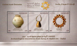 United Arab Emirates - 2021 - Archaeological Discoveries From Saruq Al-Hadid Site - Mint Souvenir Sheet With Varnish - Ver. Arab. Emirate