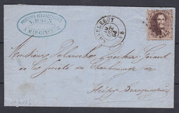 N° 14 / Lettre De CHARLEROI Du 10 Oct 1864 Vers Strepy - 1863-1864 Medaillen (13/16)