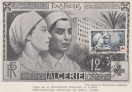 Carte  Maximum  1er  Jour  ALGERIE   CROIX   ROUGE   1954 - Cartes-maximum