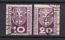 Danzig - 1921 - Portomarken - Michel Nr. 1/2 - Gestempelt - 40 Euro - Danzig